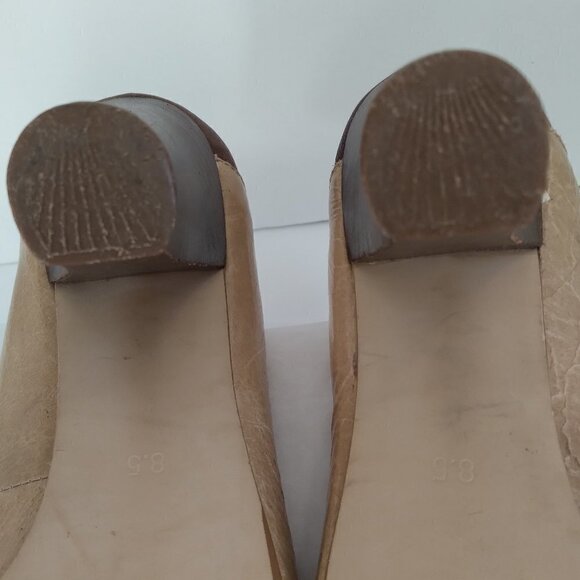 Steve Madden Peep Toe Pumps Multi Leathers Multi Browns Retro Femme Look Sz 8.5 - Picture 11 of 11